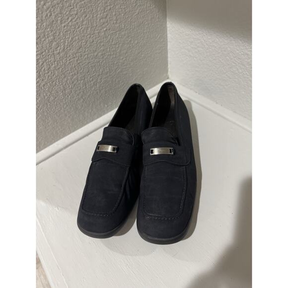 Salvatore Ferragamo Sport Woman Navy Blue Loafers Made In Italy Size 10 EU42 - Picture 1 of 7